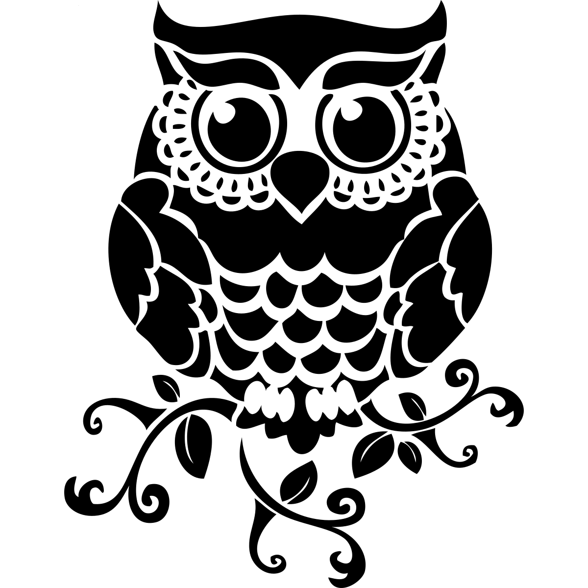 Eule auf Blumenranke Autoaufkleber thumbnail 6