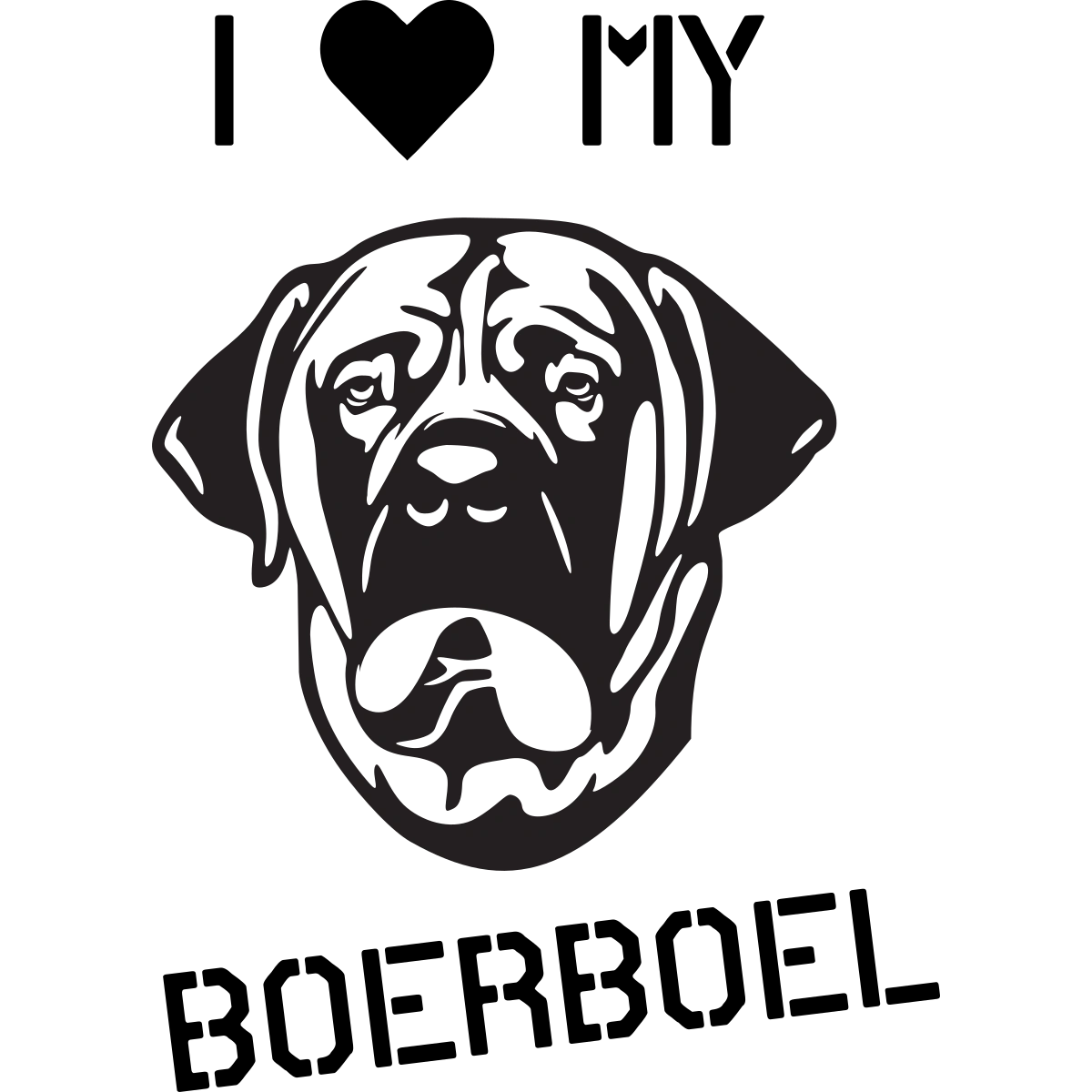 Boerboel Hund I Love Aufkleber thumbnail 6