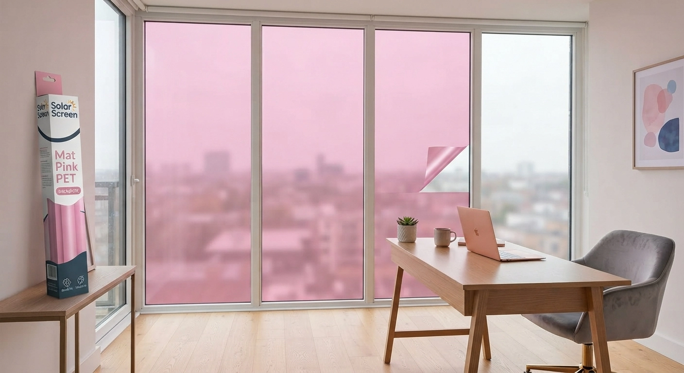 MAT PINK PET Designfolie für Fenster und Glasflächen – Elegante rosa Designfolie mit UV-Schutz thumbnail 2