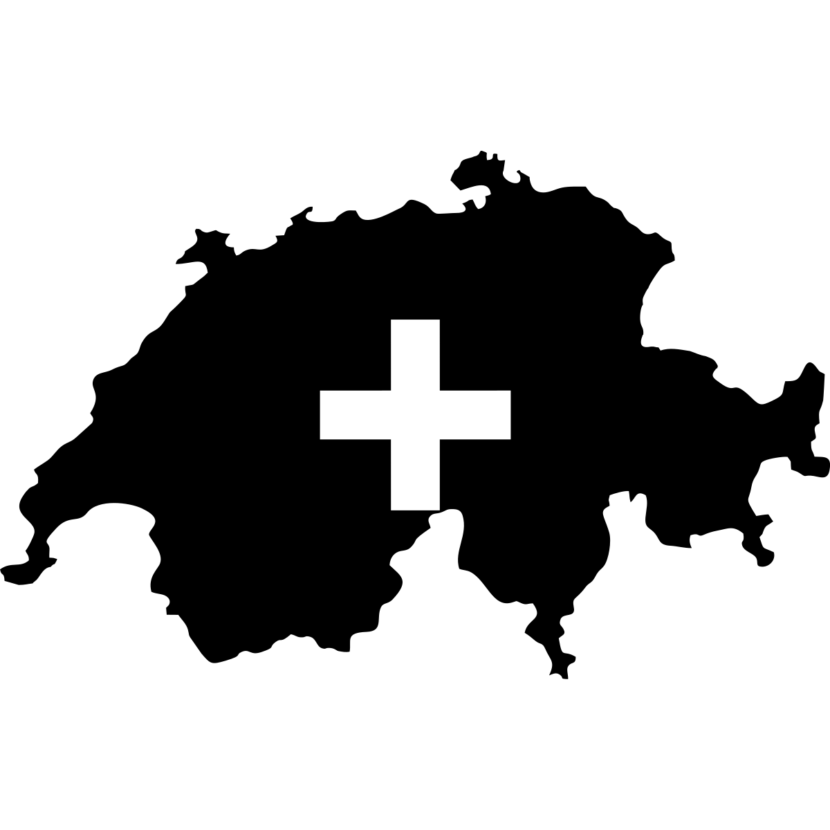 Schweizer Landkarte mit Kreuz Autoaufkleber thumbnail 6