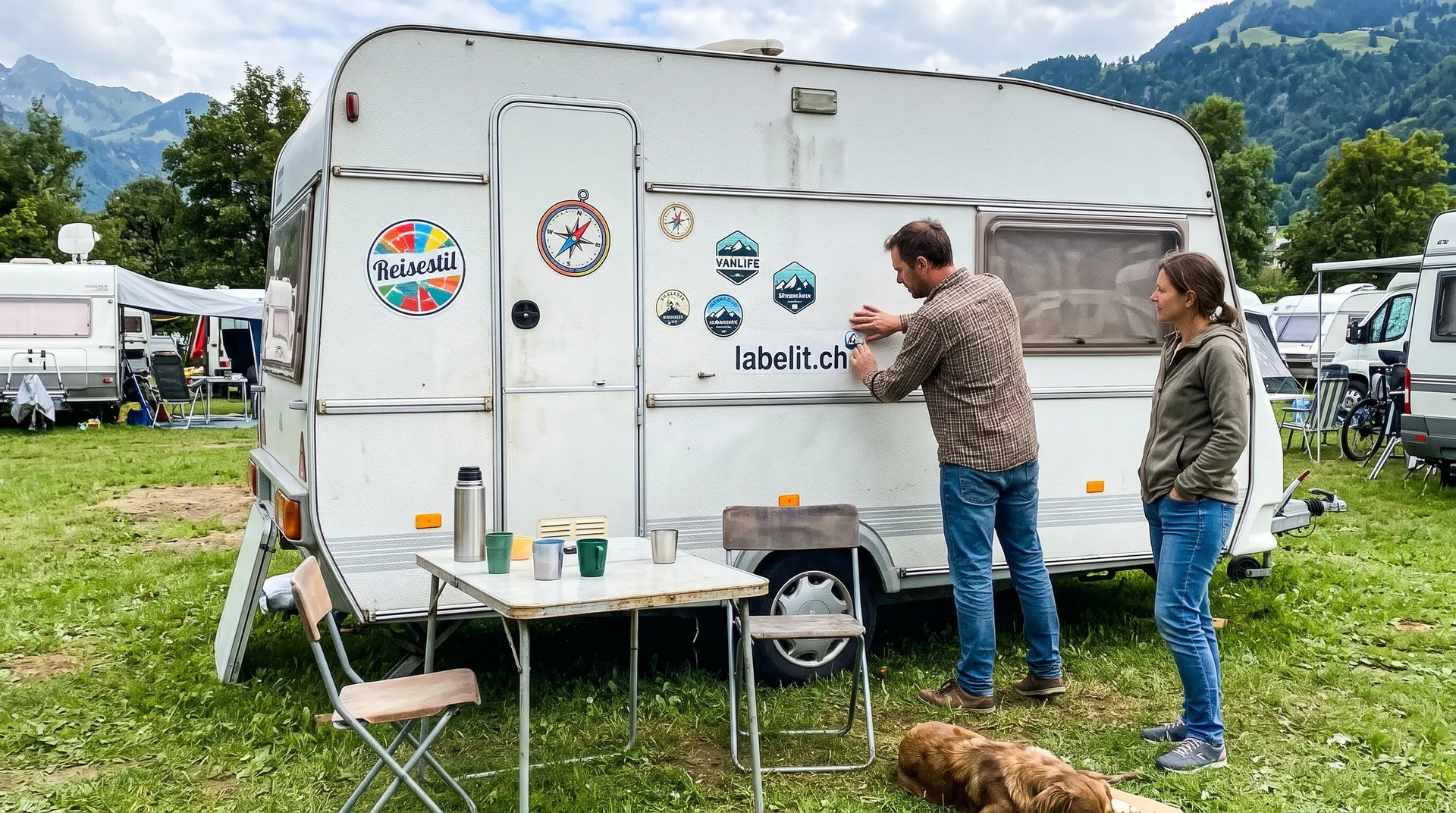 Wohnwagen individuell gestalten: Hochwertige Camper-Sticker von labelit.ch