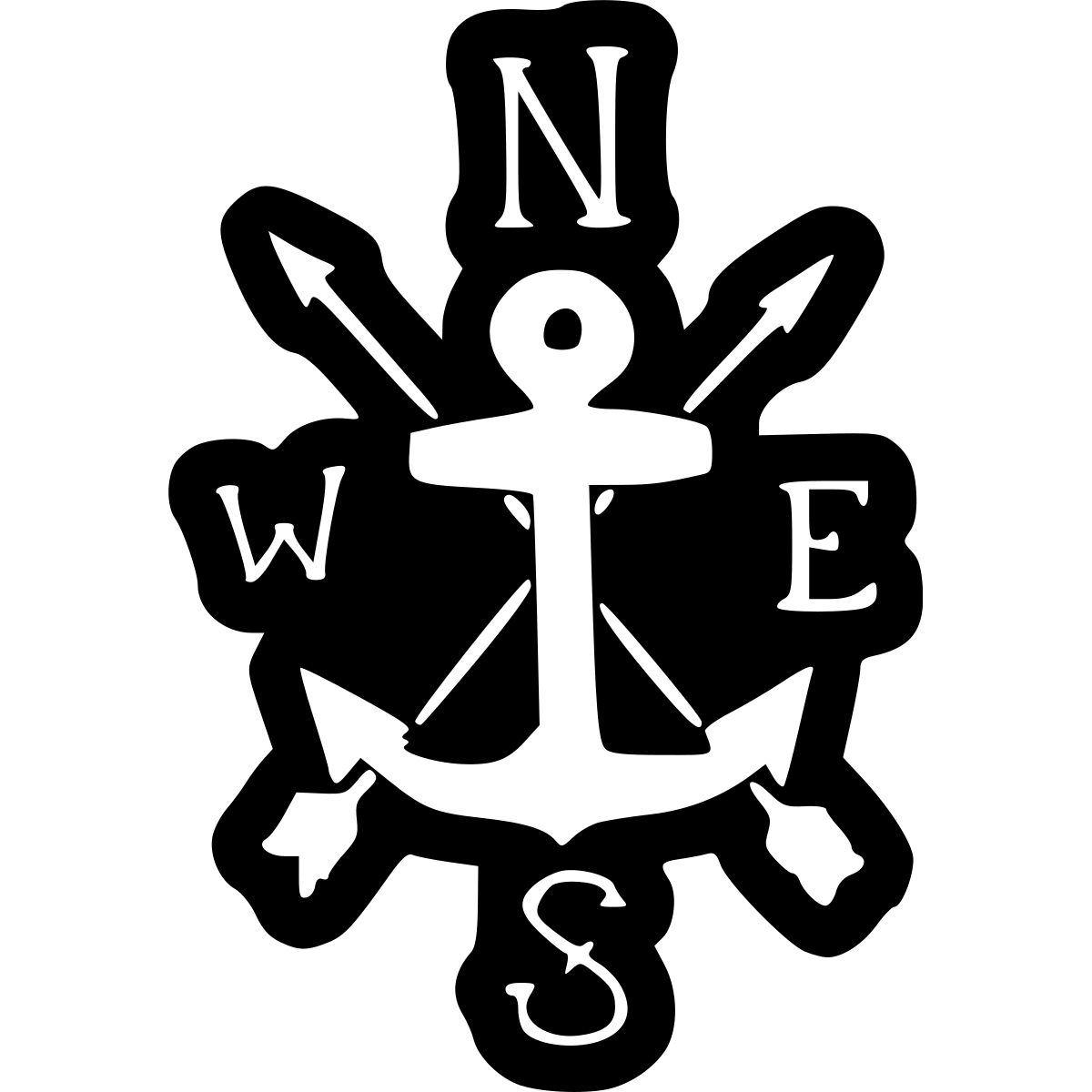 Anker mit Kompass Mitte Aufkleber thumbnail 6