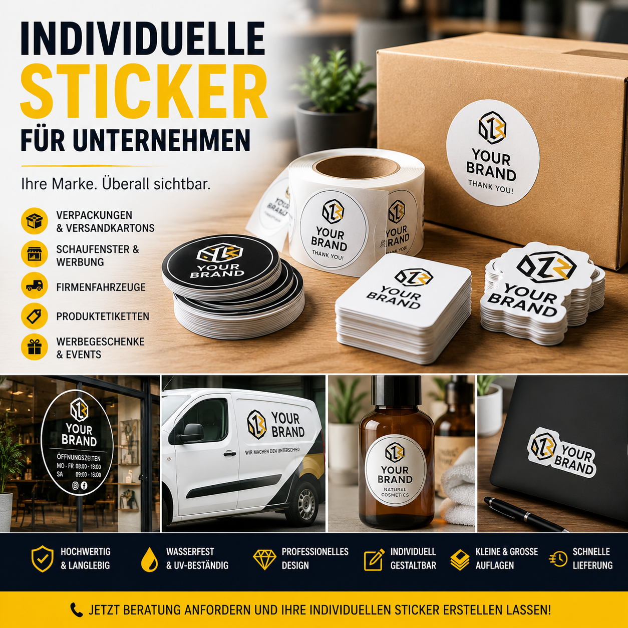 Individuelle Sticker für Unternehmen: Professionelle Aufkleber für Ihre Marke