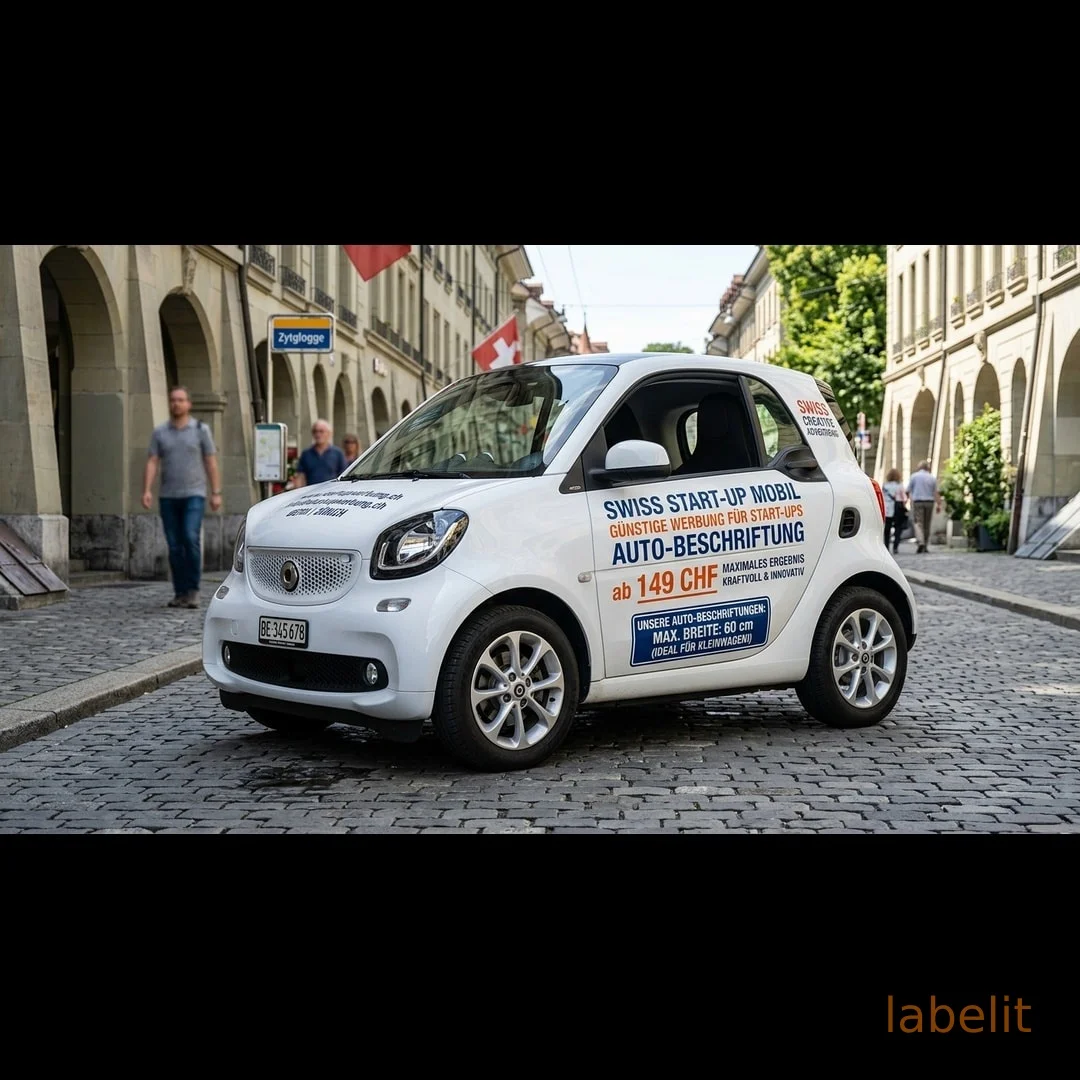 Günstige Werbung für Start-ups in der Schweiz: Autobeschriftung ab 149 CHF
