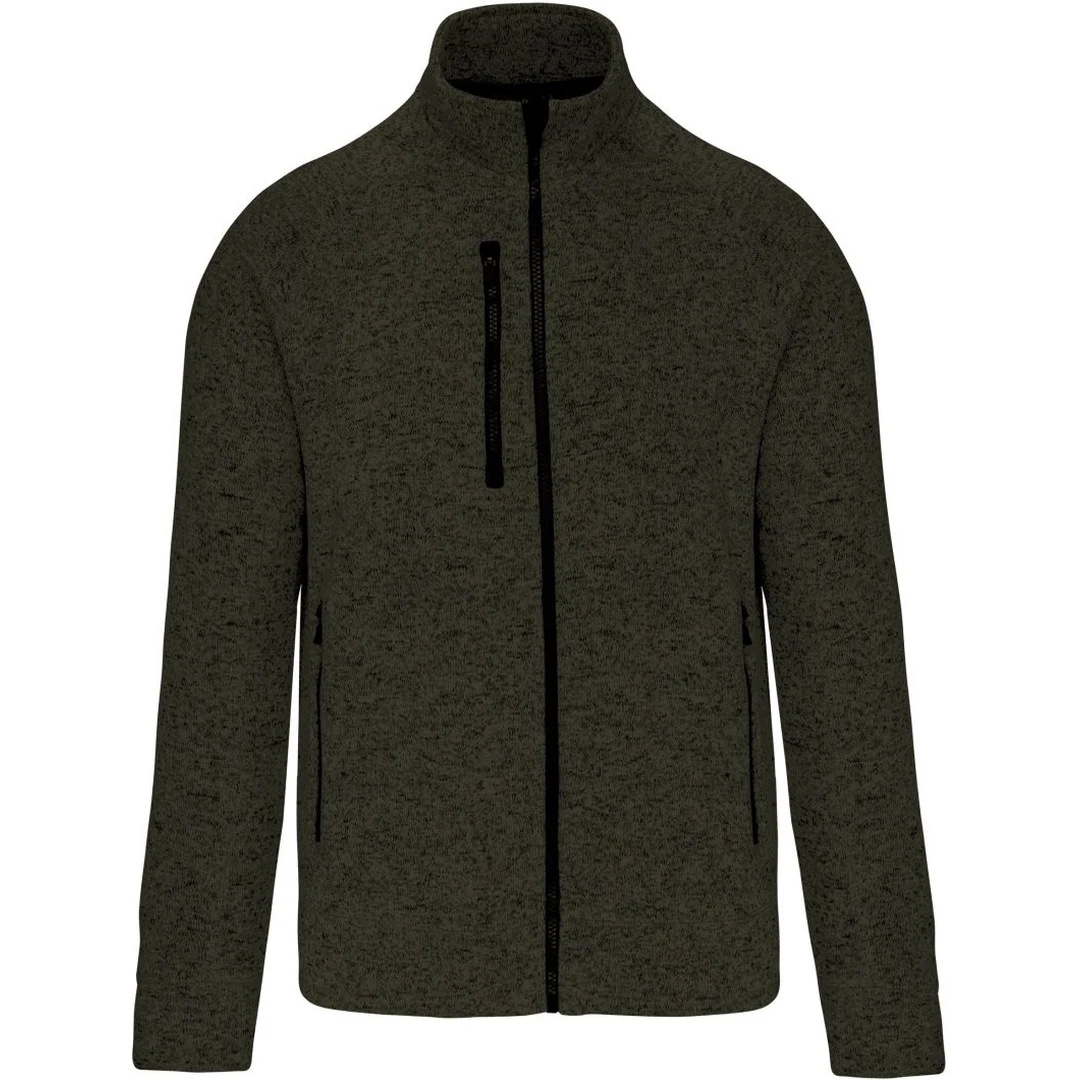 Kariban K 9106 Herren Melange Strickfleece Jacke, miniature 2