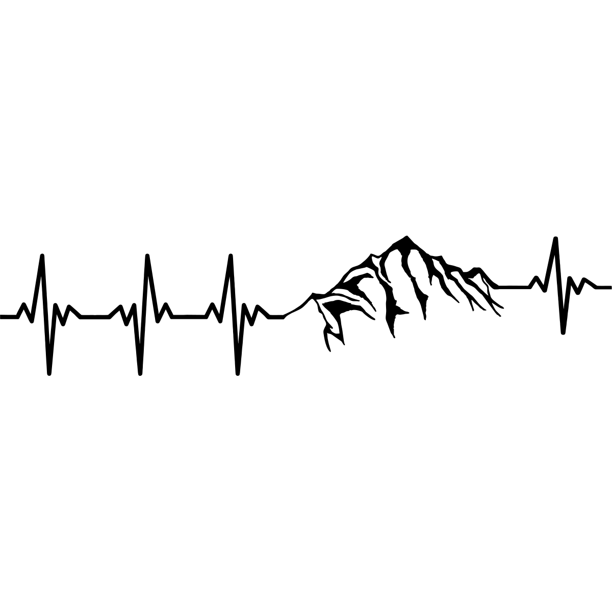 Berg mit Herzschlag Autoaufkleber thumbnail 6