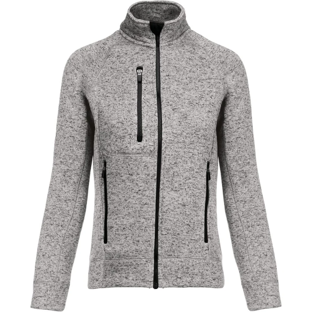 Kariban K 9107 Damen Melange Strickfleece Jacke, miniature 4