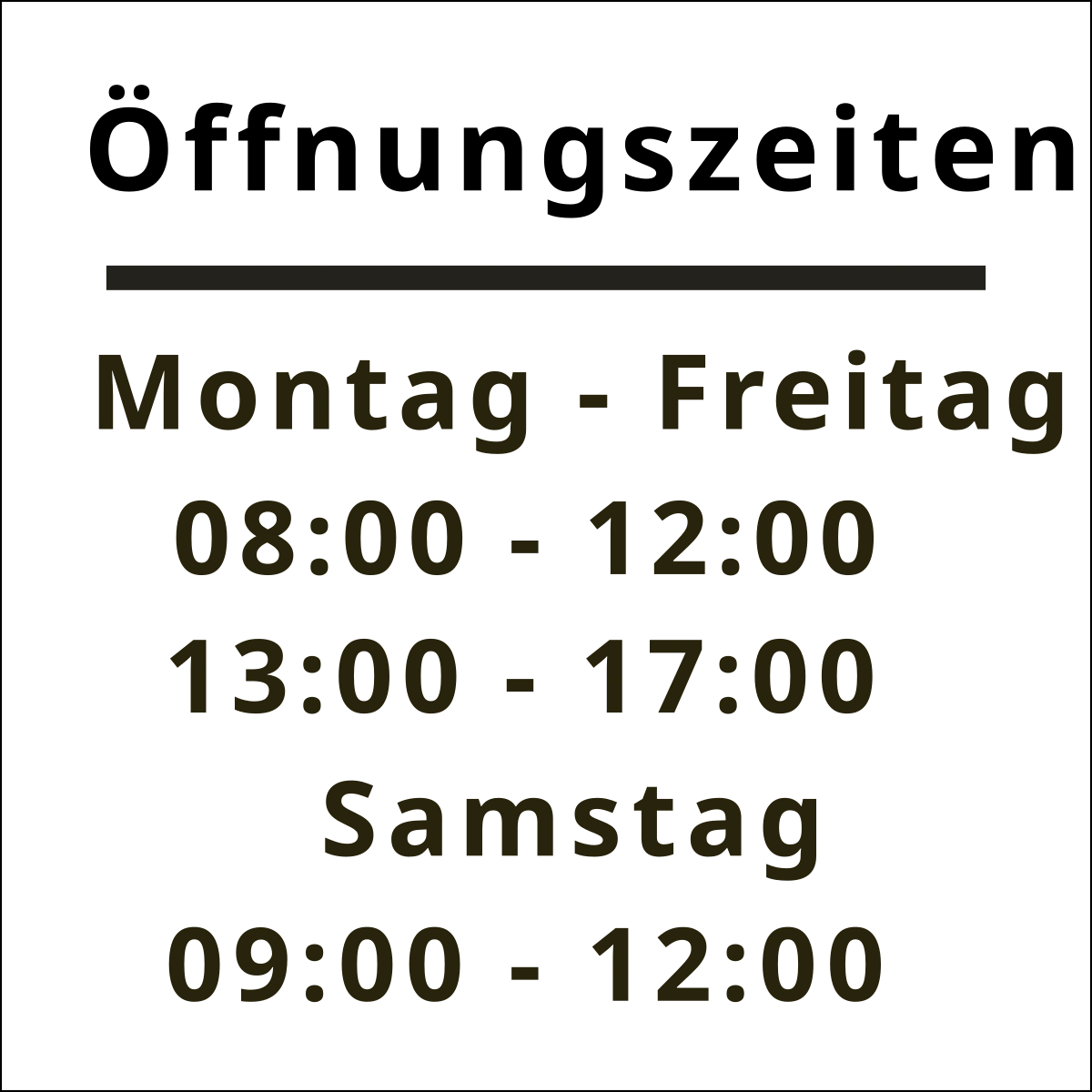 Öffnungszeiten Aufkleber
