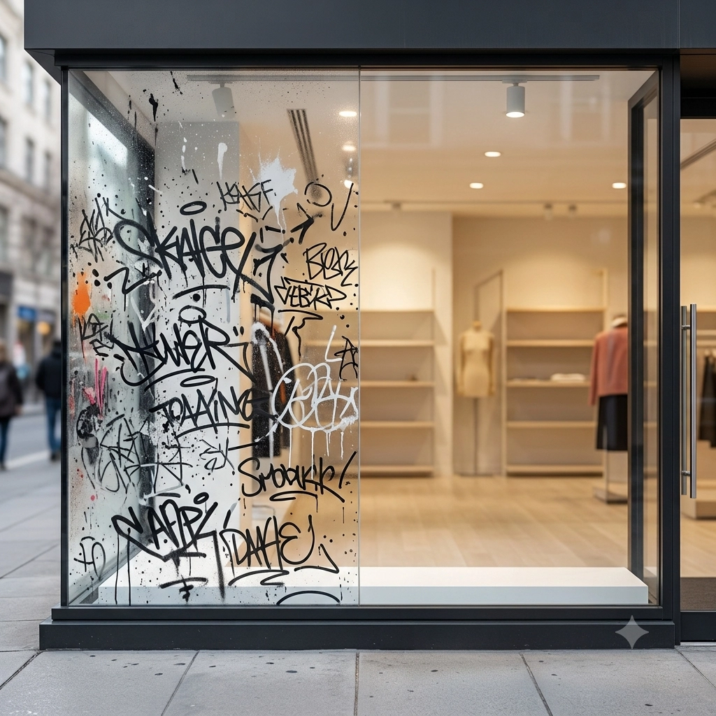 PROTEC 4 C Anti-Graffiti-Folie | Transparenter Schutz für Glas und Schaufenster thumbnail 2