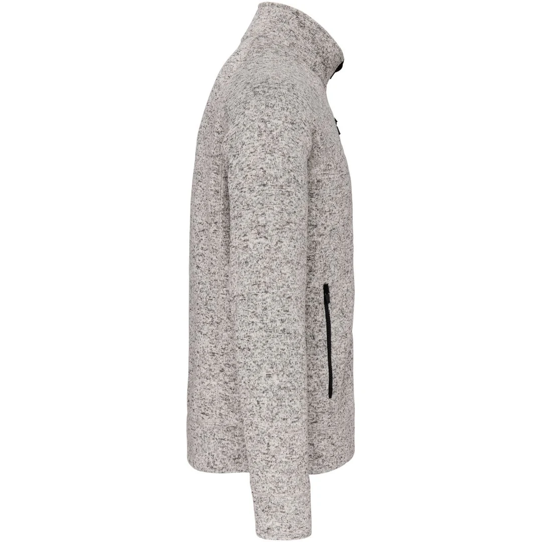 Kariban K 9106 Herren Melange Strickfleece Jacke, miniature 12