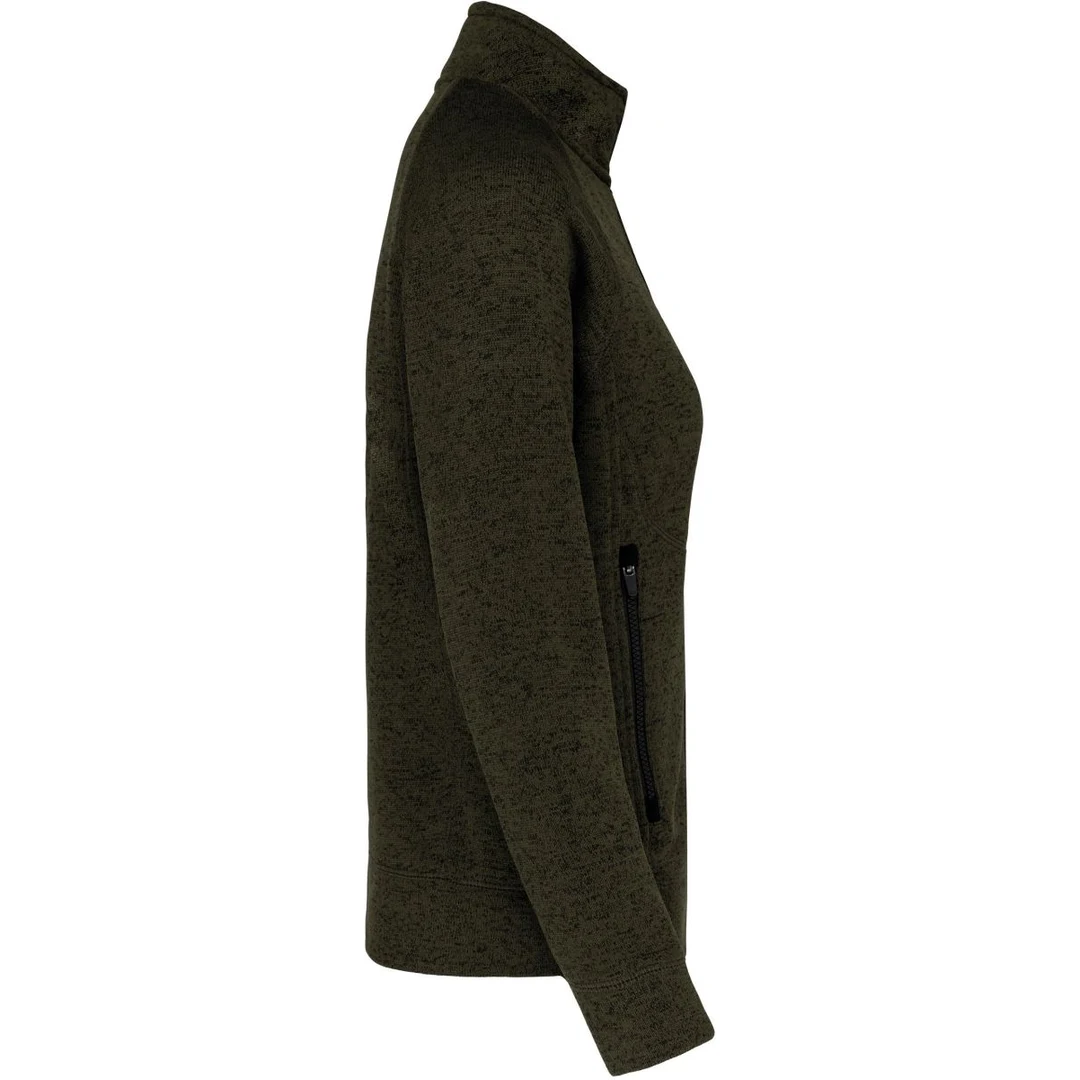 Kariban K 9107 Damen Melange Strickfleece Jacke, miniature 2