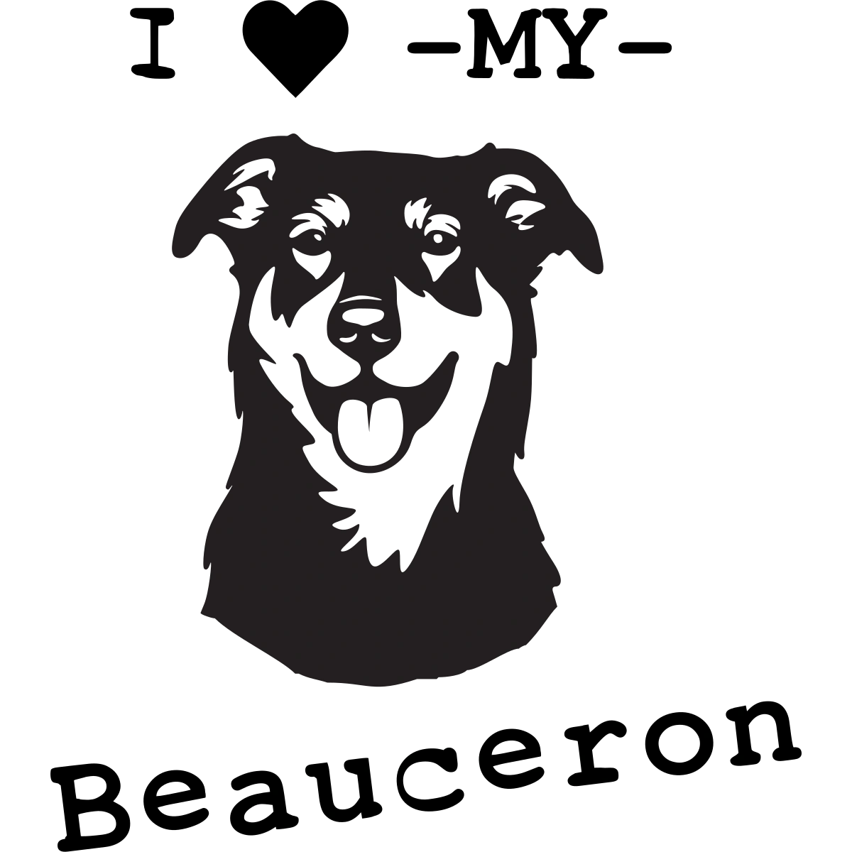 Beauceron Hund I Love Aufkleber thumbnail 6
