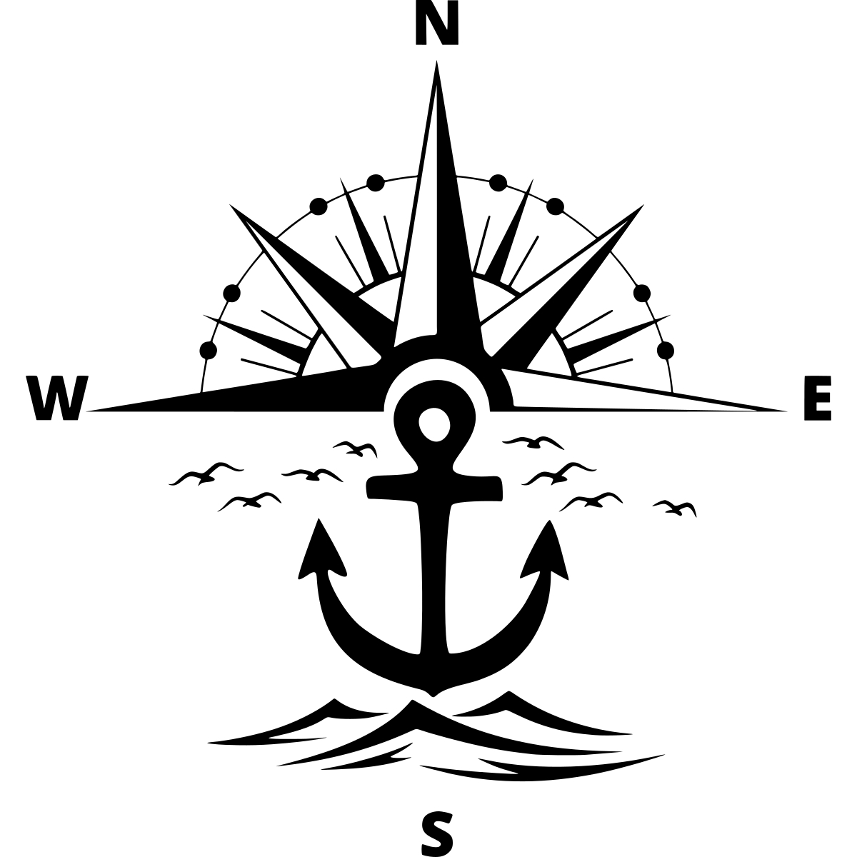 Seefahrer Kompass Autoaufkleber thumbnail 6