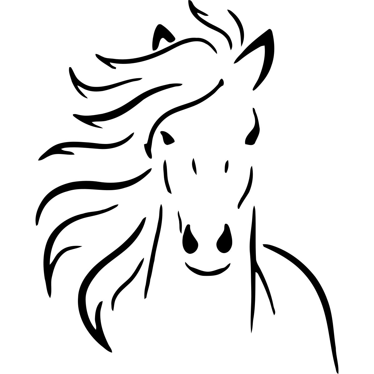 Pferdekopf mit Mähne Autoaufkleber thumbnail 6