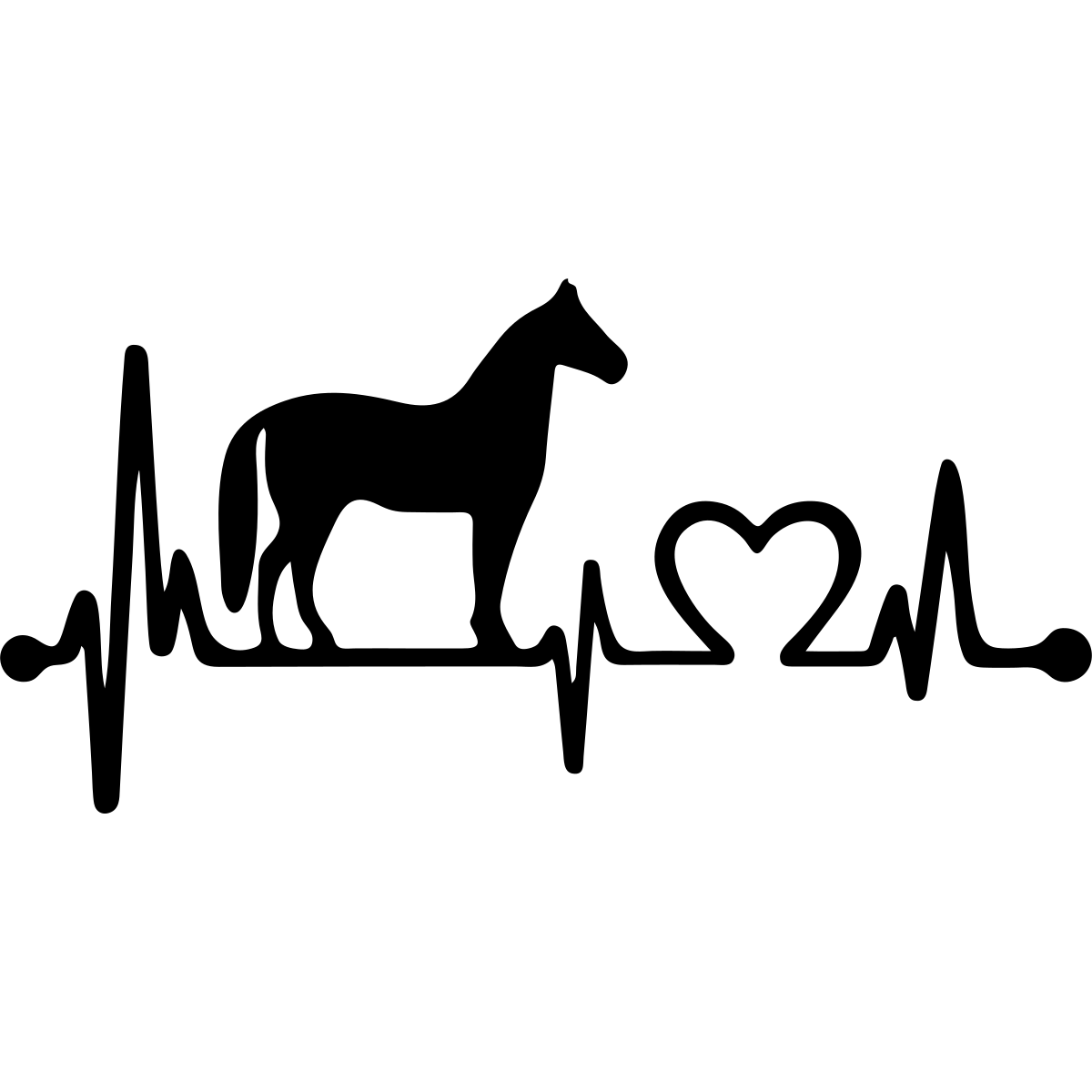 Herzschlag mit Pferd Autoaufkleber thumbnail 6