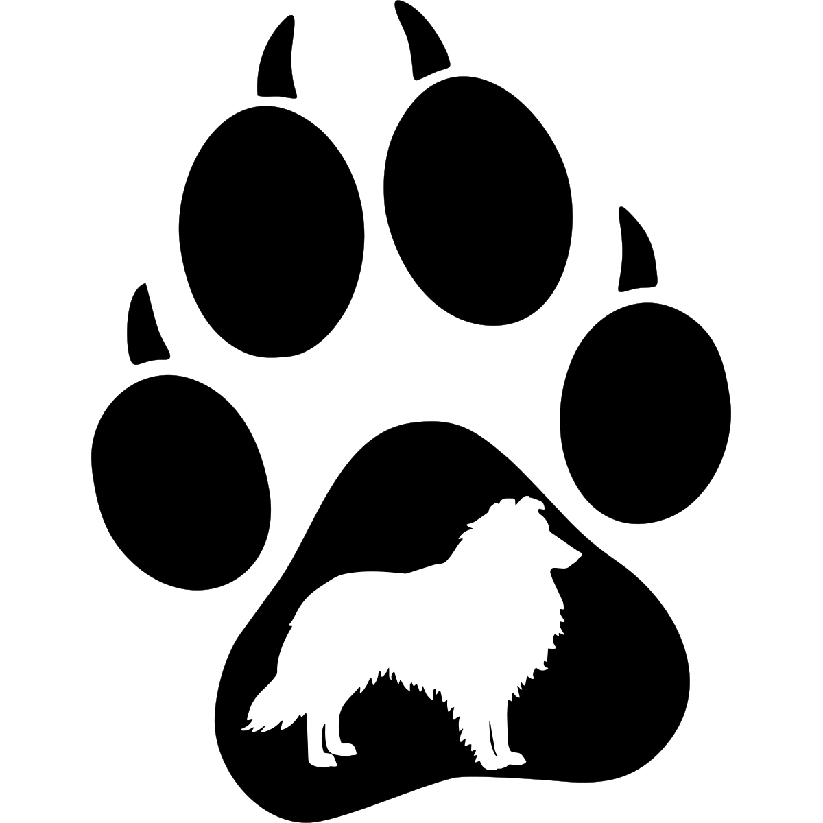 Shetland Sheepdog Sheltie Aufkleber Hundepfote thumbnail 6