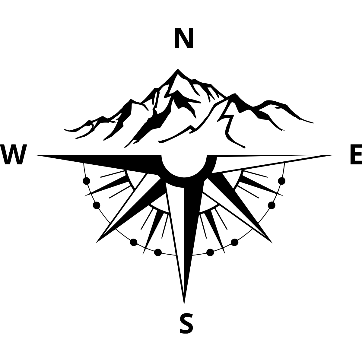 Berg-Kompass Autoaufkleber