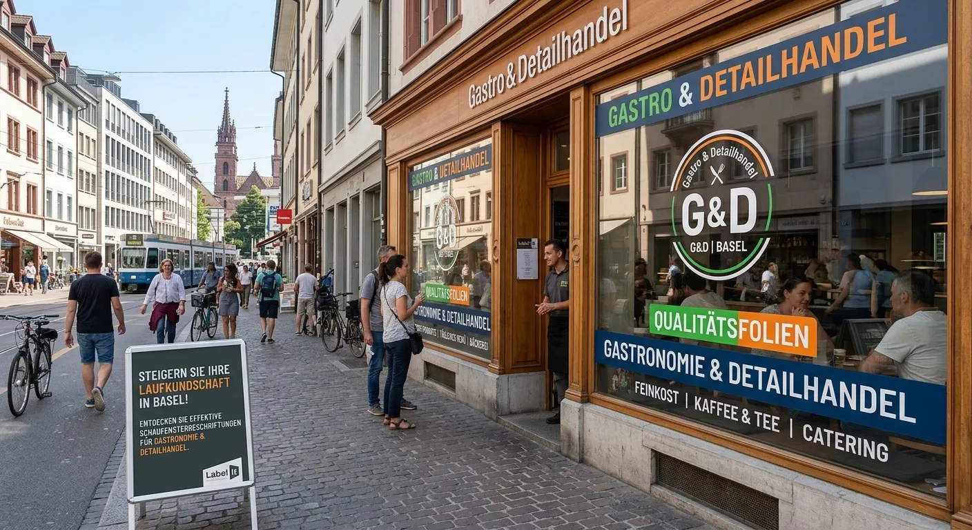 Schaufensterbeschriftung für Gastro & Detailhandel in Basel: So ziehen Sie mehr Laufkundschaft an