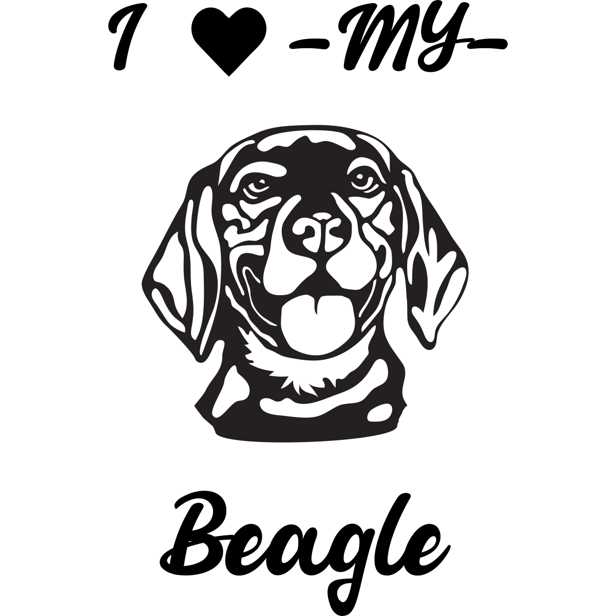 Beagle Hund I Love Aufkleber thumbnail 6