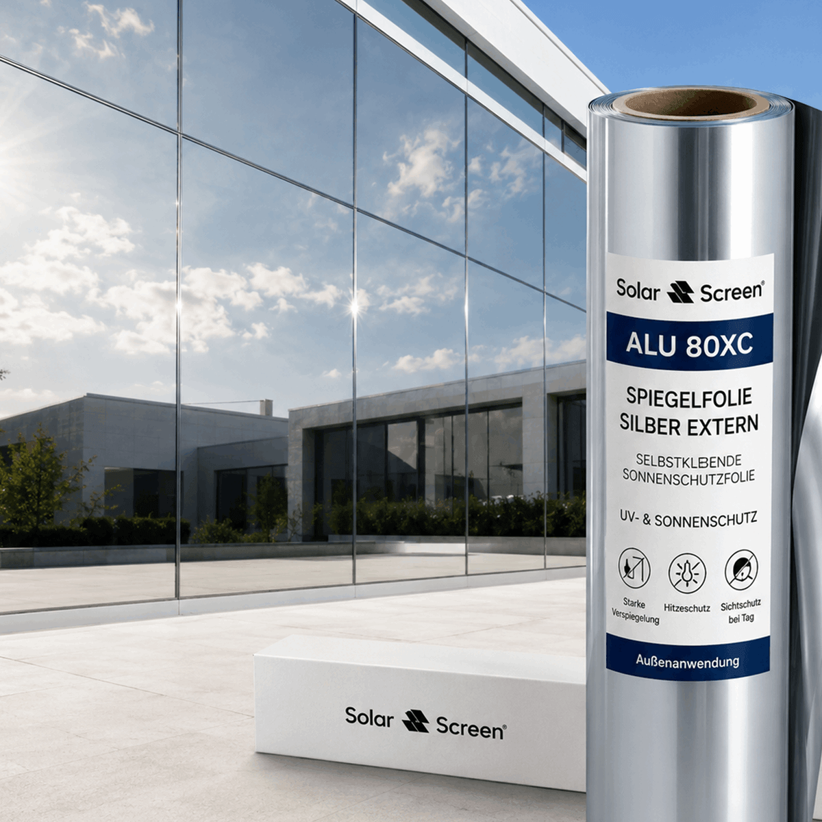 Solar Screen® Spiegelfolie ALU 80XC Silber extern thumbnail 2